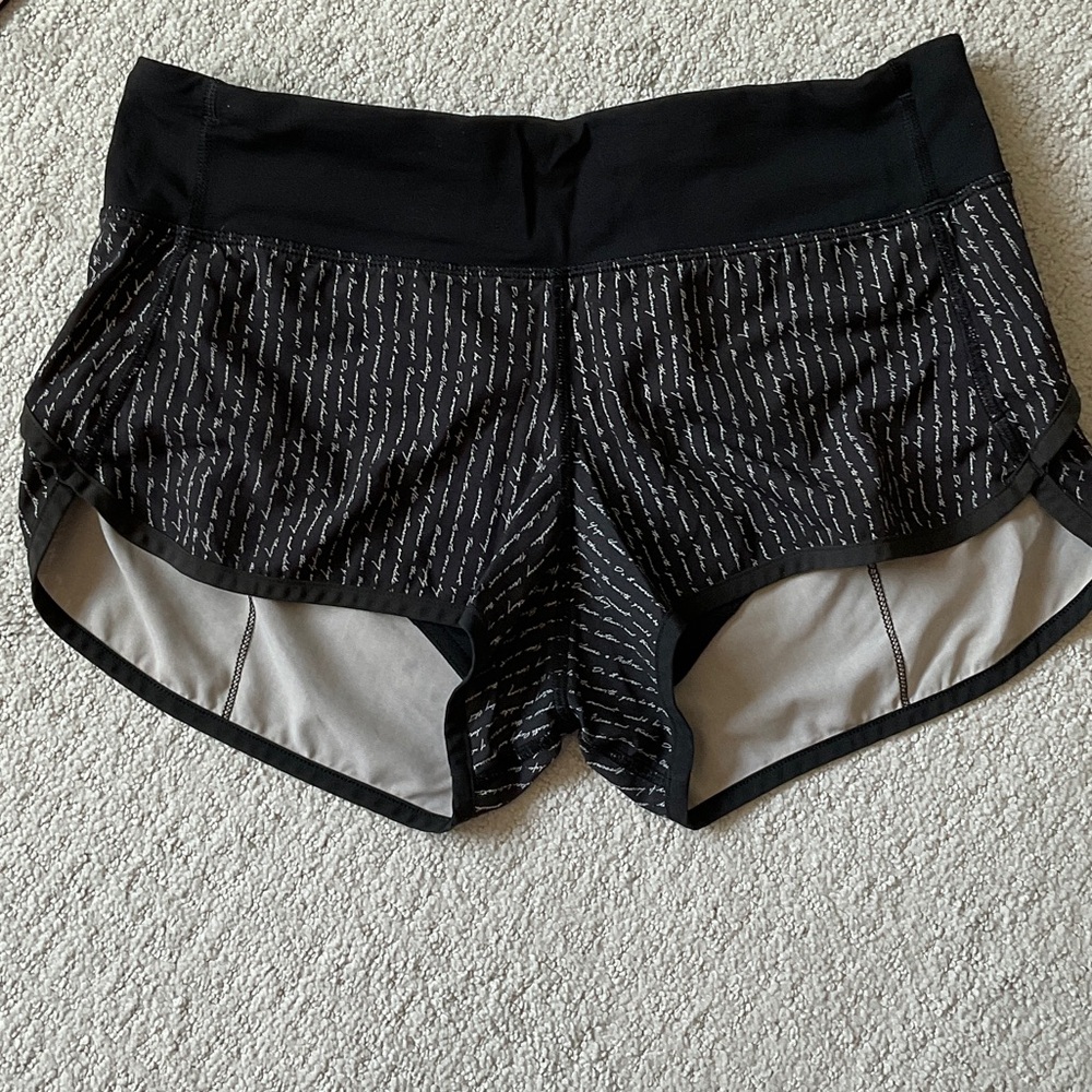 lululemon athletica Black Micro-Script Athletic Shorts